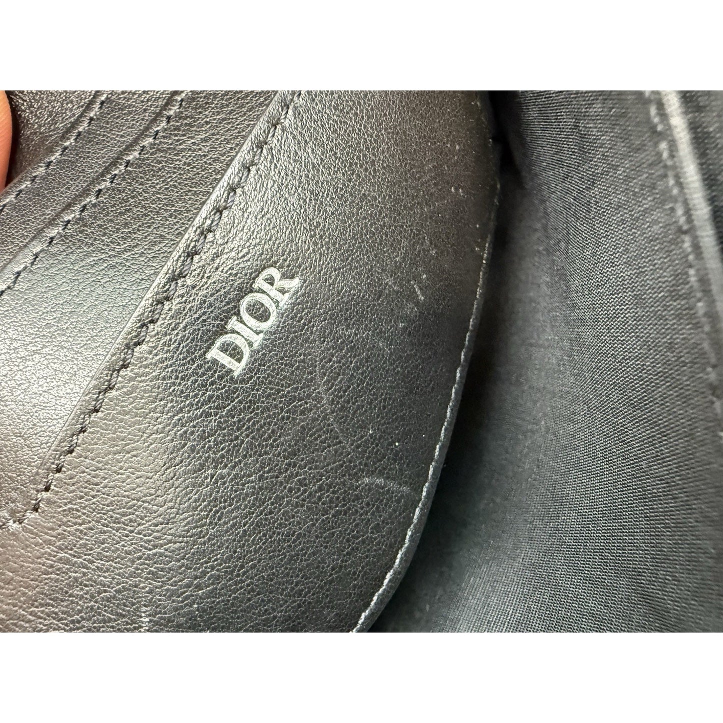 CHRISTIAN DIOR Oblique jacquard Wristlet Pouch Blue