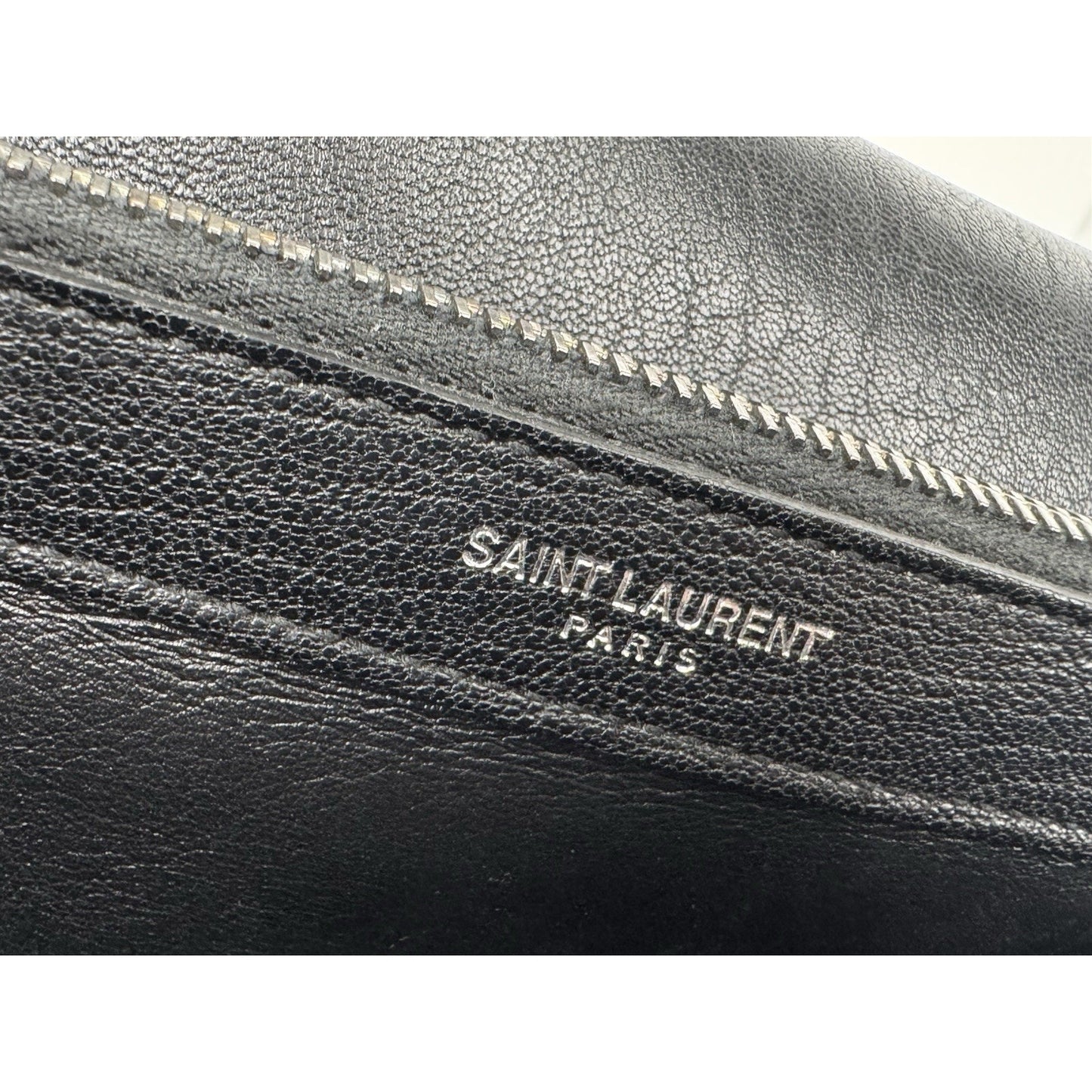 Saint Laurent Large College Satchel Black Chevron Leather Silver Hardware C5