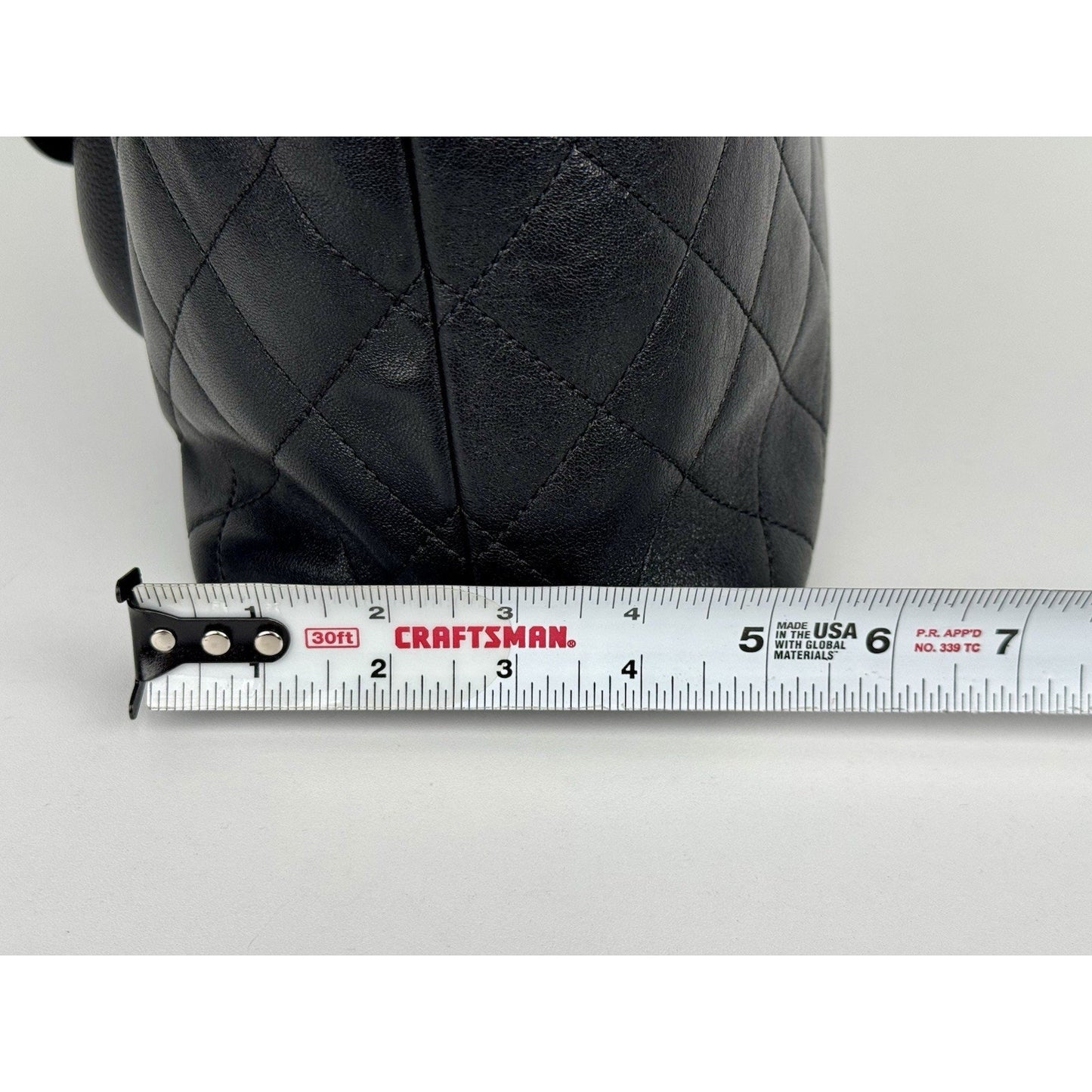 Chanel CC diamond-quilted tote bag in black calfskin & caviar leather