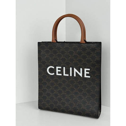 Celine Vertical Cabas Tote Triomphe Coated Canvas