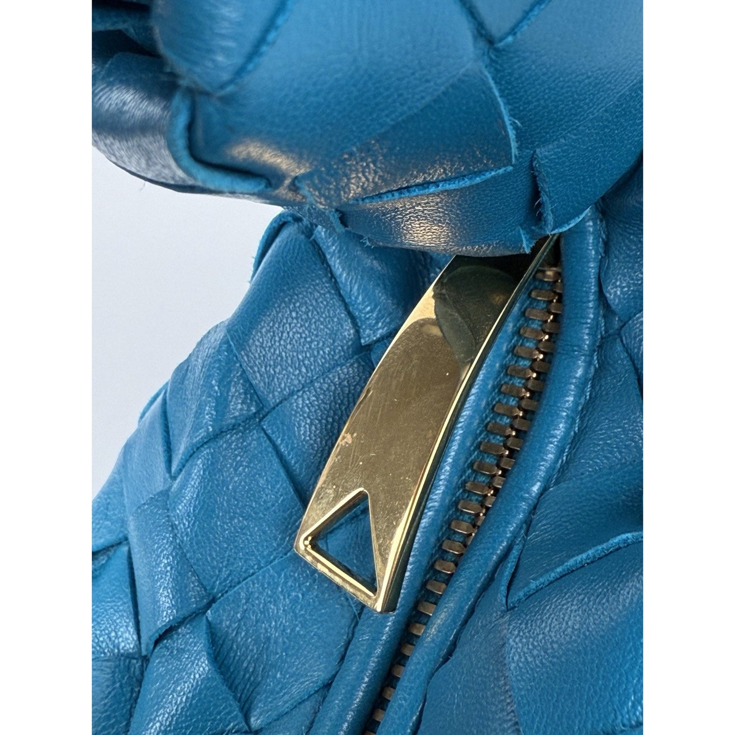 Bottega Veneta Jodie Mini Knotted Intrecciato Leather Bag in Blue