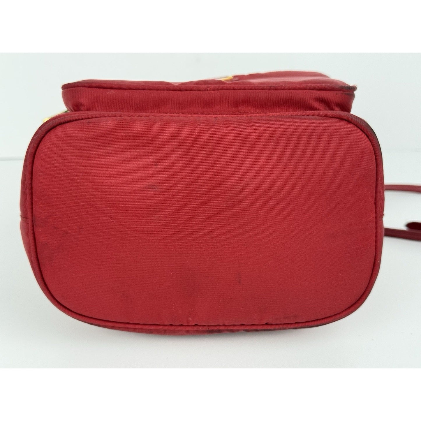 Prada Re-Nylon Alabastro Red Saffiano Duet Bucket Backpack