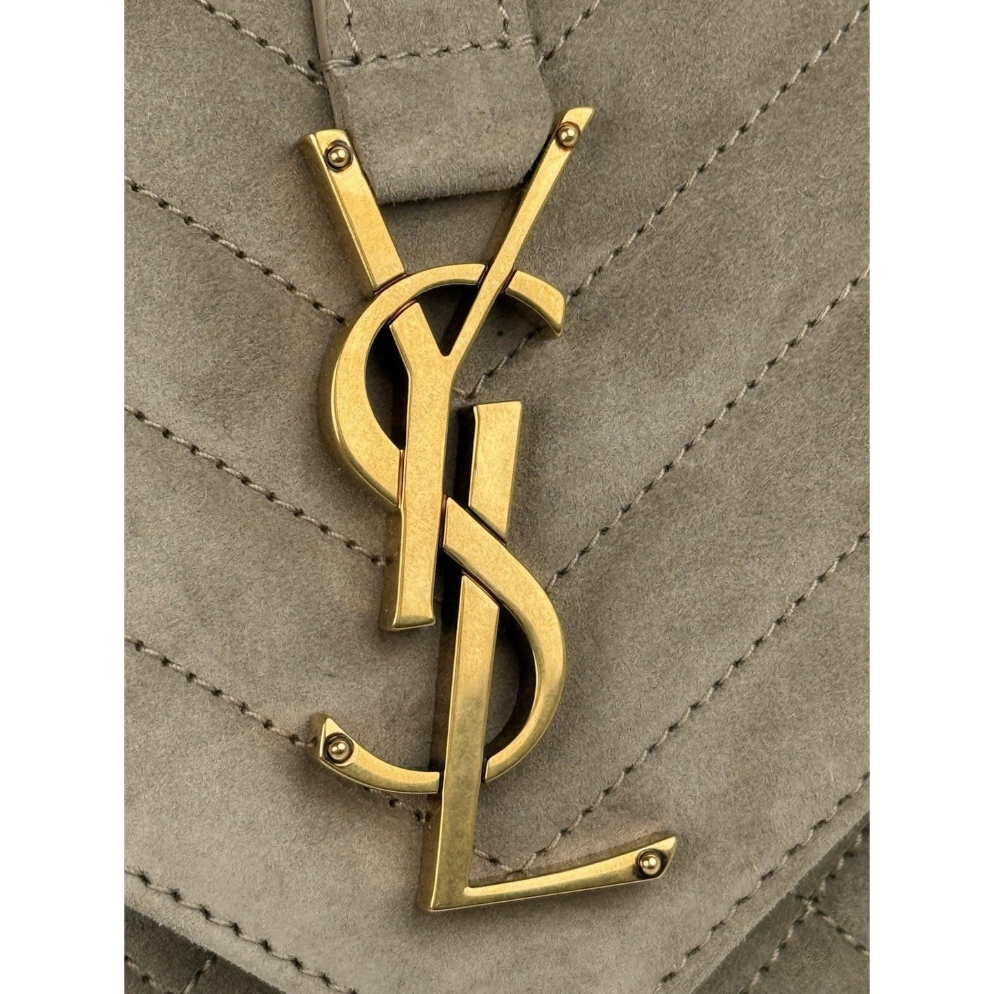 Saint Laurent Suede Matelasse Beige Envelope Small Bag