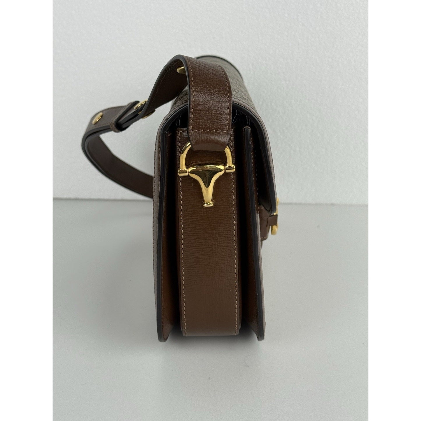 Gucci 1955 Horsebit Shoulder Bag Brown Monogram Medium