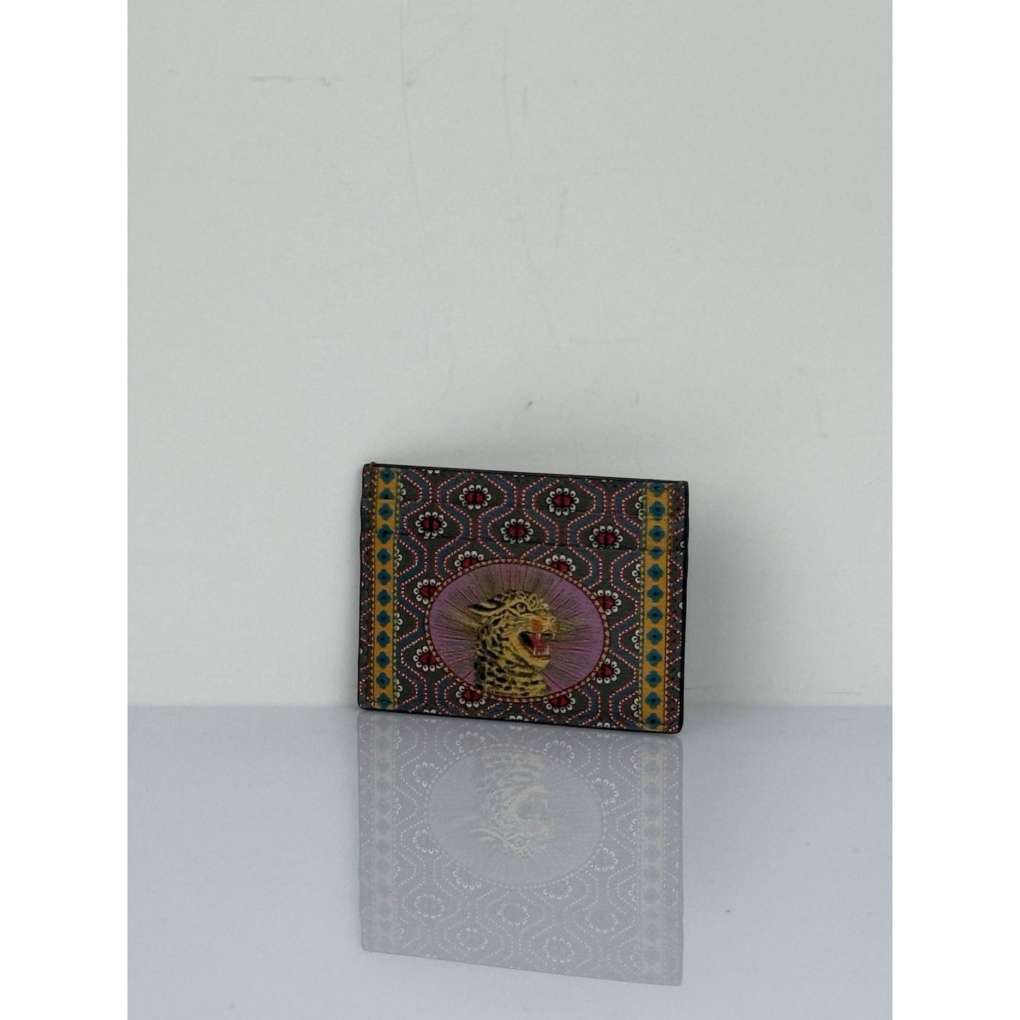 GUCCI Garden Tiger Pink Card Holder Wallet Unisex