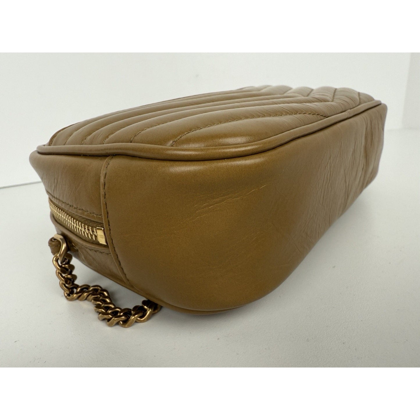 Saint Laurent Mini Lou Camera Leather Tabac Brown Women's Crossbody Bag