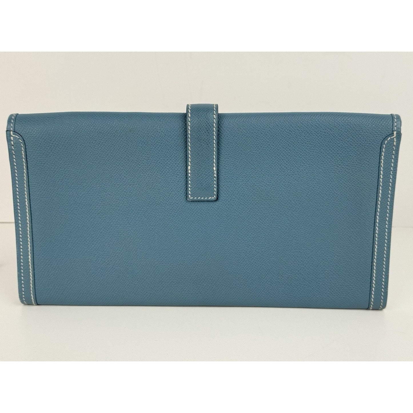 Hermes Jige Elan Clutch Swift 29 Blue Leather