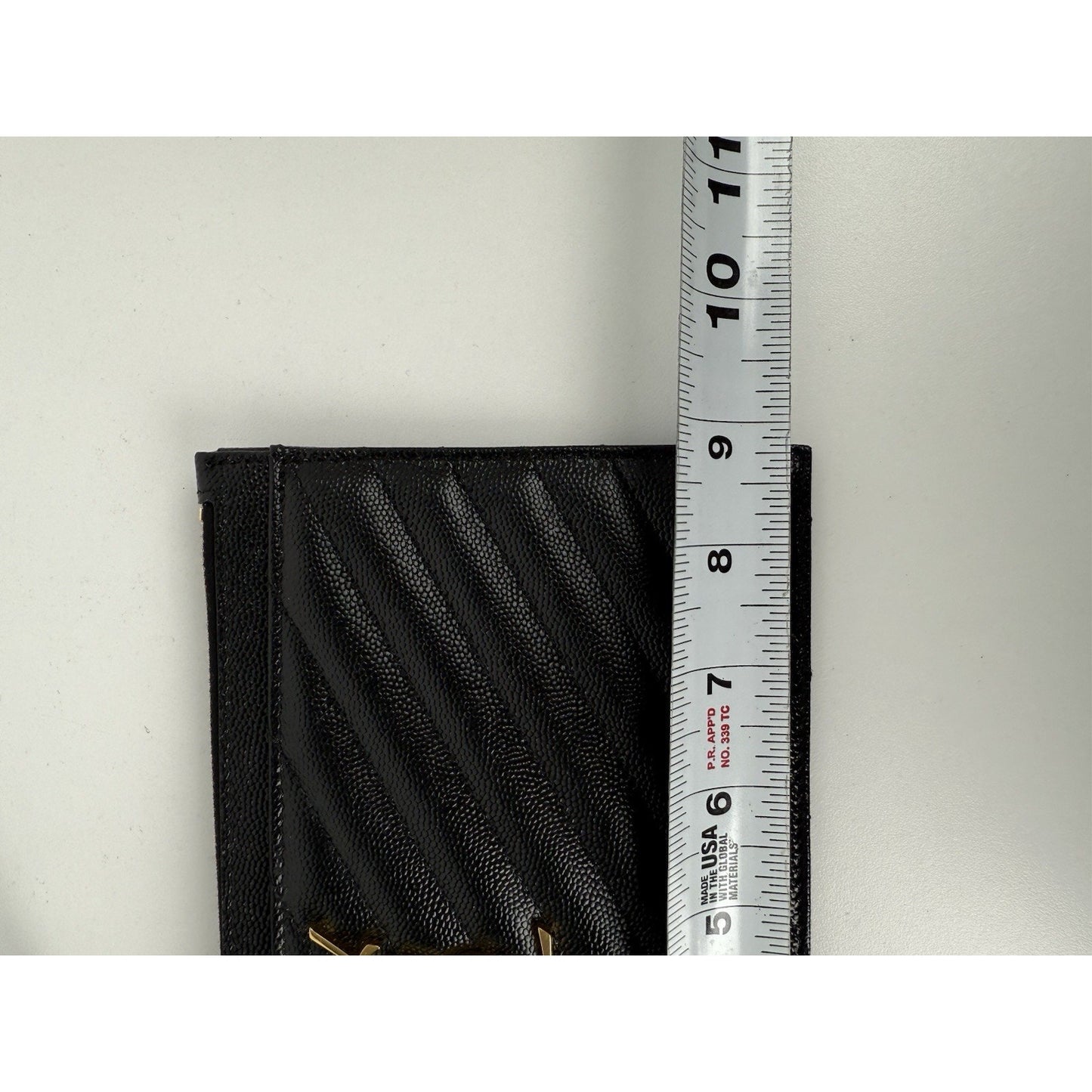 Saint Laurent Quilted Monogram Mini Strap Clutch Black with Gold Hardware