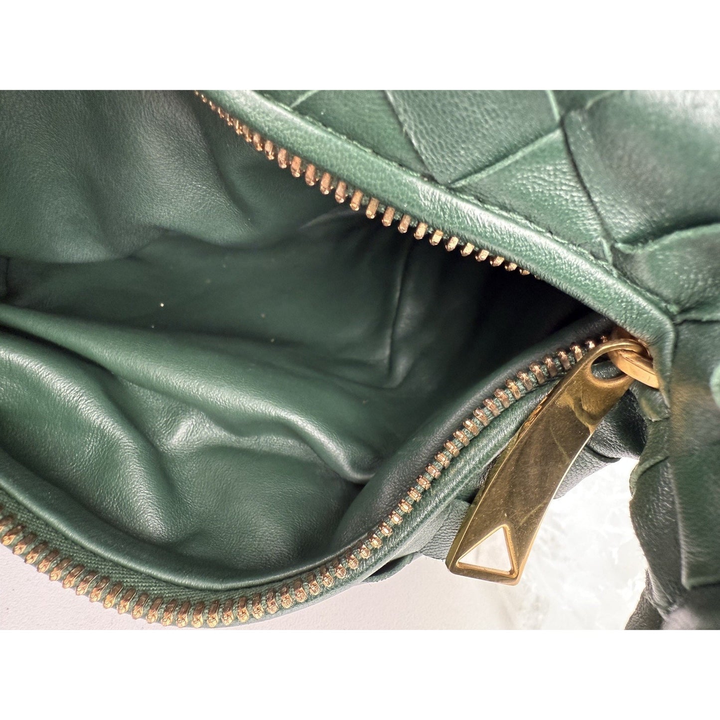 BOTTEGA VENETA Jodi Mini Hobo Green Intereciato Nappa Candy Top Handle Bag