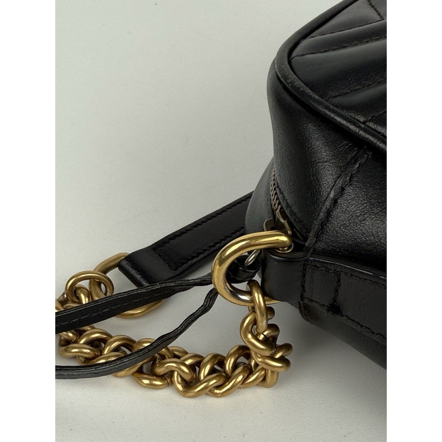 Gucci GG Marmont Quilted Crossbody Mini Black Leather Women's Shoulder Bag