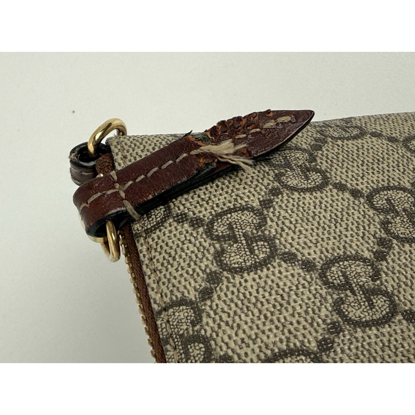 Gucci Brown Canvas Pouch on Zip