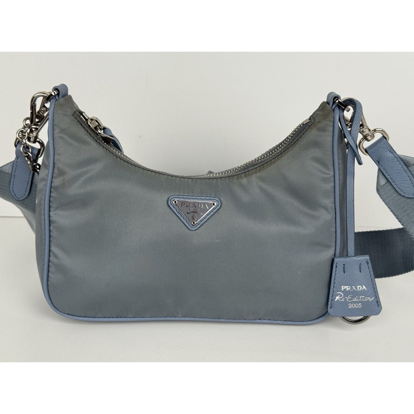 Prada Women's Re-Edition 2005 Nylon Bag in Blue