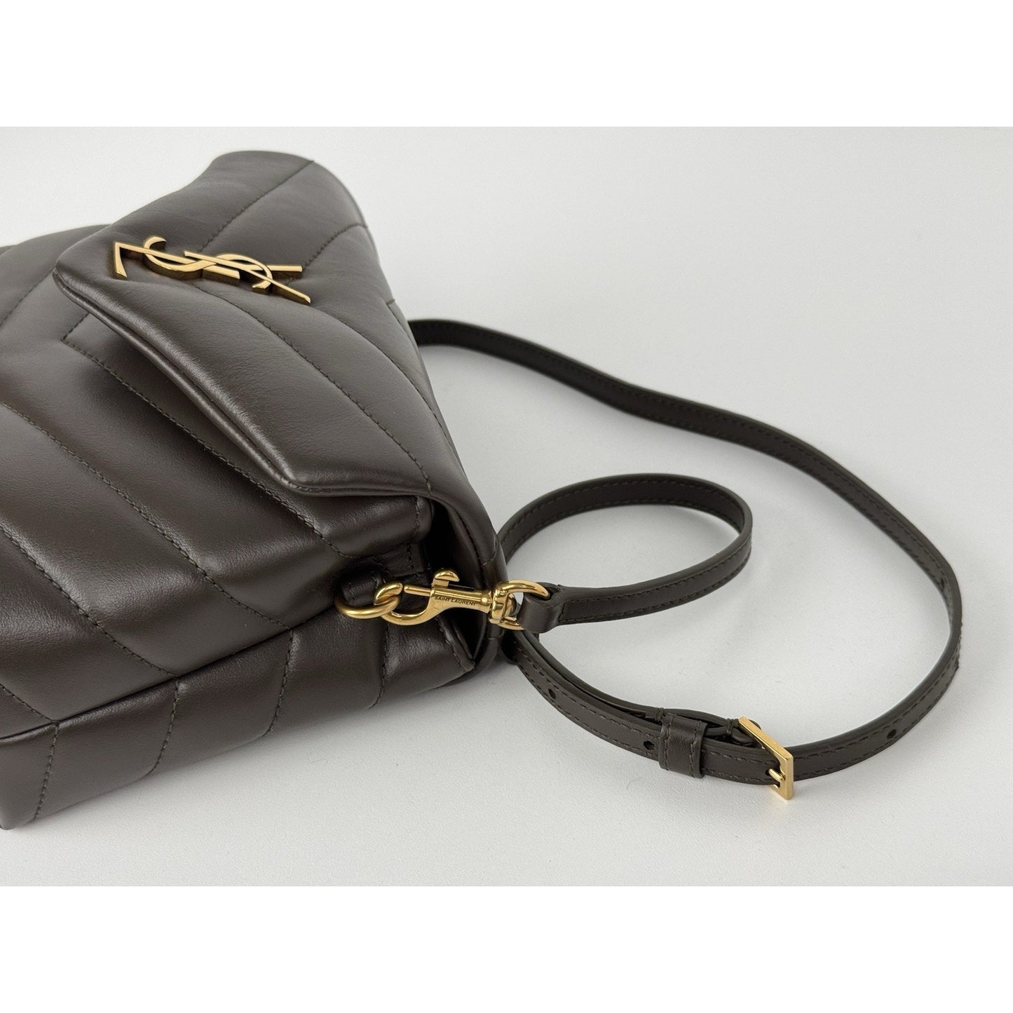 Saint Laurent Toy Loulou Y-Quilted Crossbody Bag Dark Green C-6