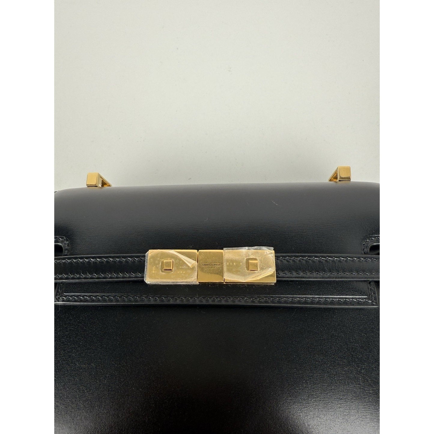 Saint Laurent Baby Manhattan Black Leather Women's Shoulder Bag