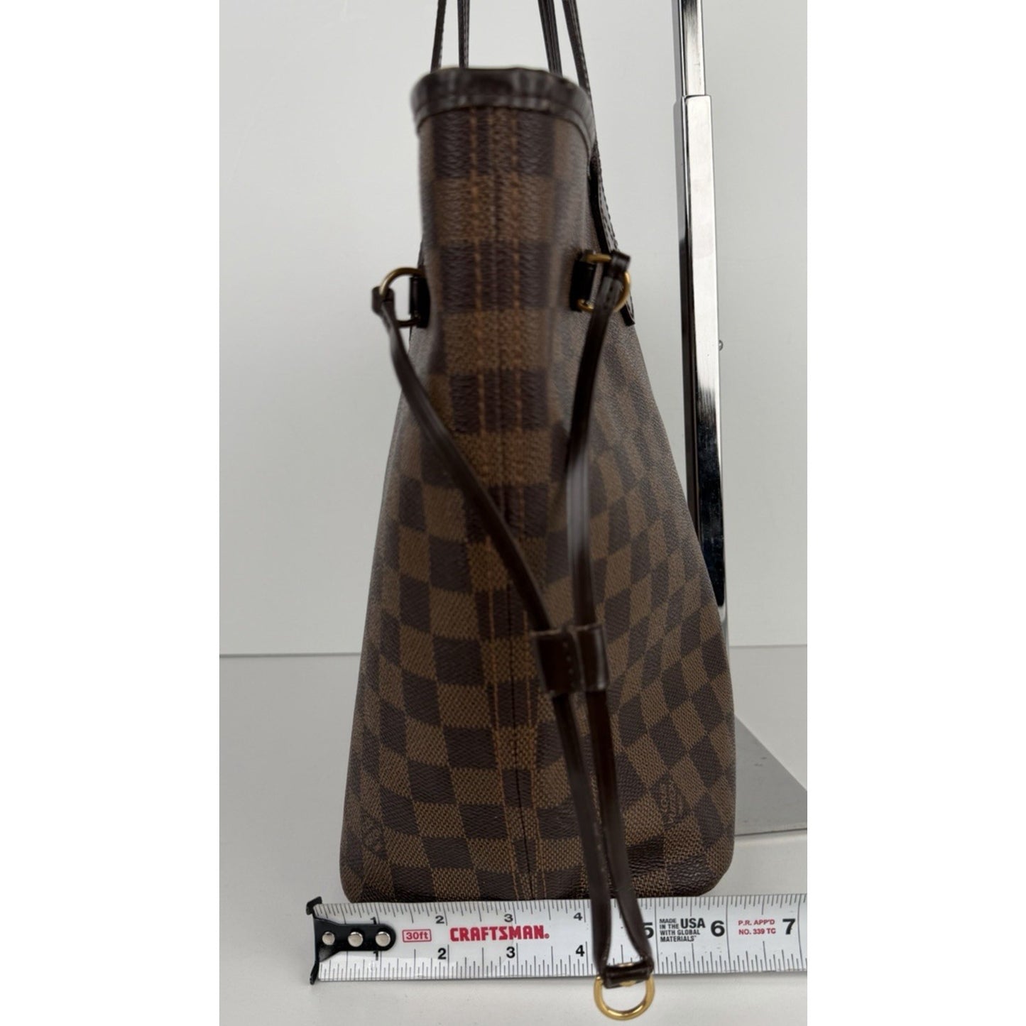 Louis Vuitton Neverfull MM Tote Bag in Damier Ebene Coated Canvas 2010 S