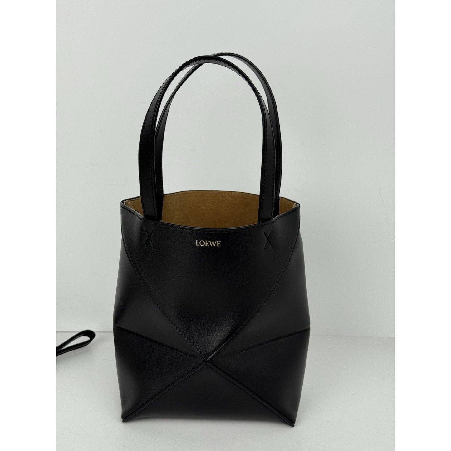 Loewe Black Leather Puzzle Fold Tote Bag Women