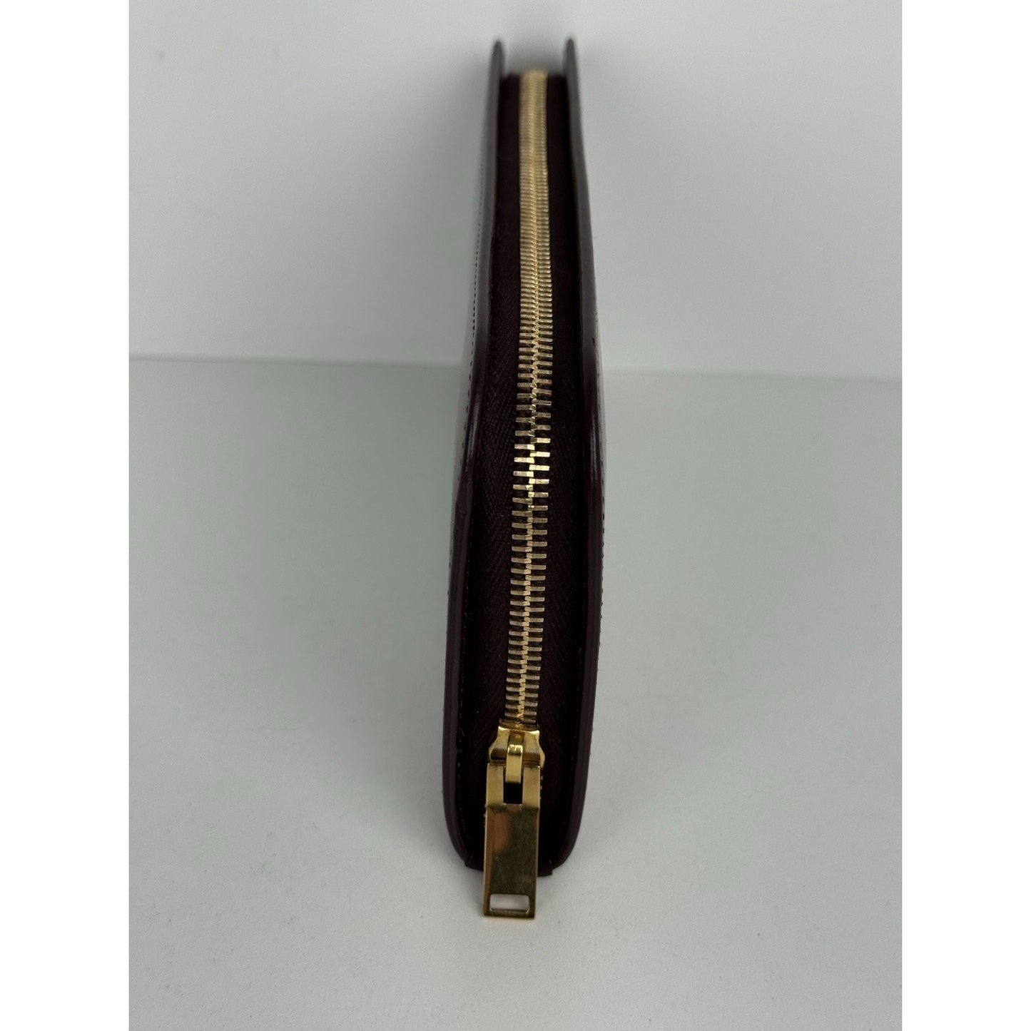 Saint Laurent Amerena Zip Around Wallet Burgundy Leather