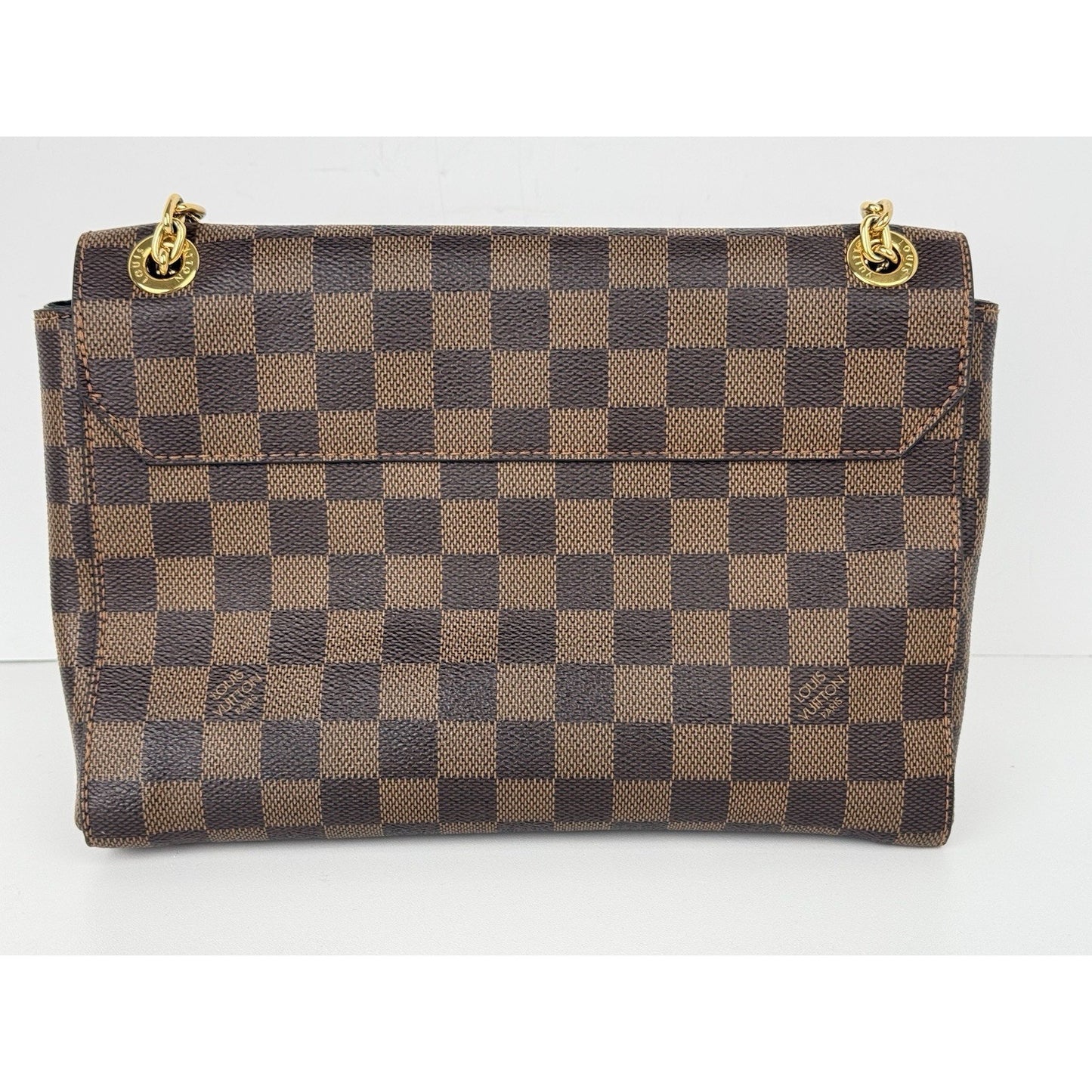 Louis Vuitton Vavin Damier Ebene Chain Strap Shoulder Bag in Brown Coated Canvas