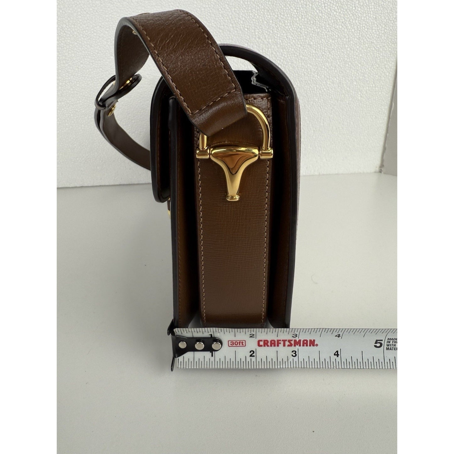 Gucci 1955 Horsebit Shoulder Bag Brown Monogram Medium