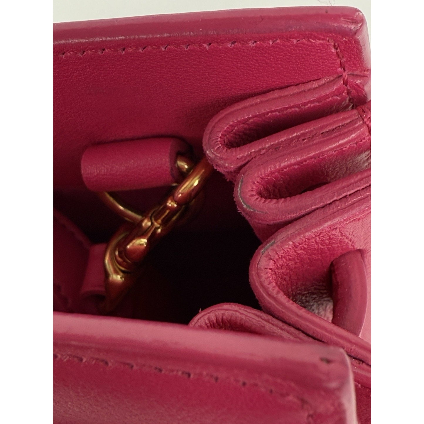 SAINT LAURENT Pink Leather Sac de jour Nano Women's Bag with Shoulder Strap