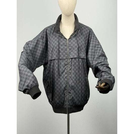 Louis Vuitton Damier Graphite Windbreaker Jacket Size XXL Silver Hardware