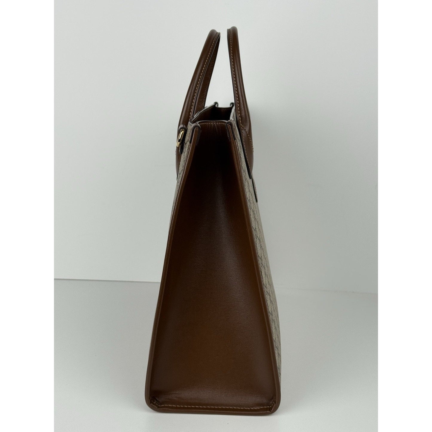 Gucci Interlocking G Tote And Shoulder Bag Women Brown Canvas