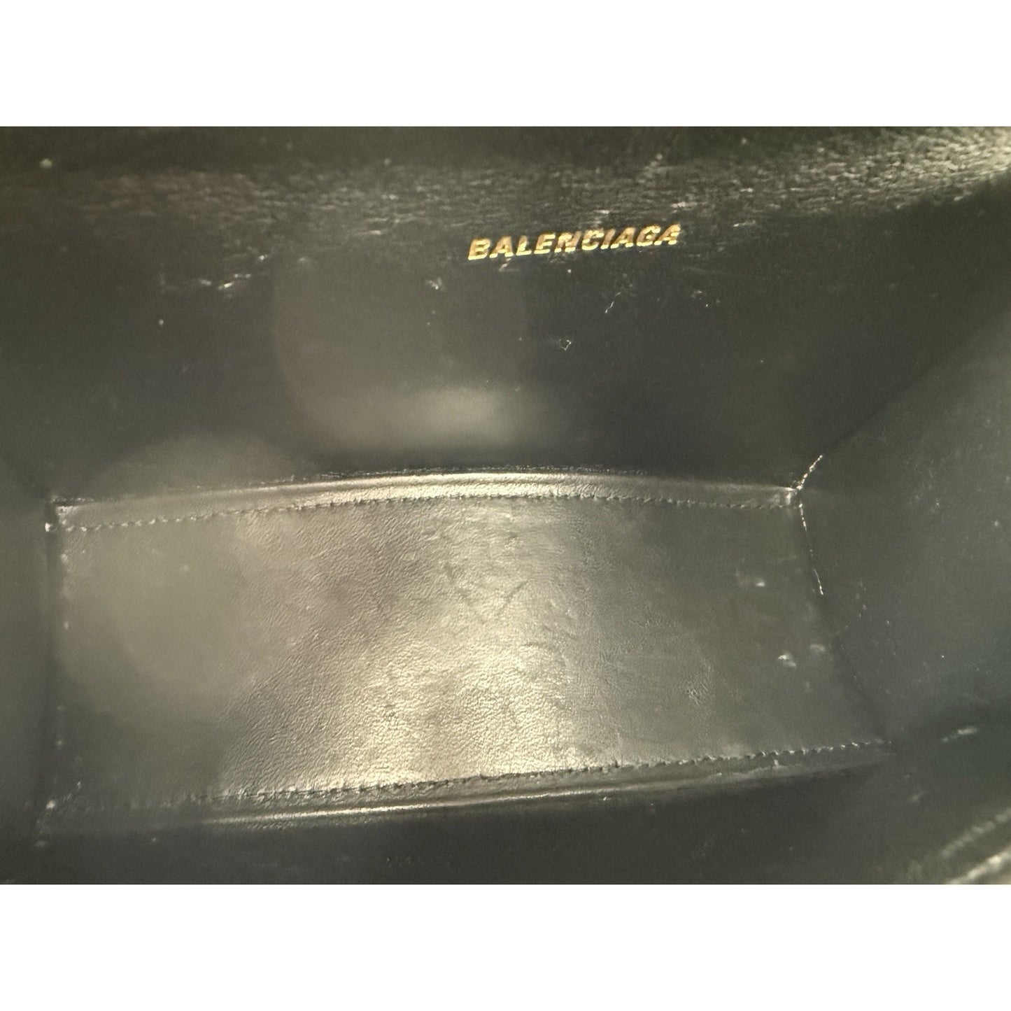 Balenciaga Hourglass XS Top Handle Bag Black Leather with Silver Hardware