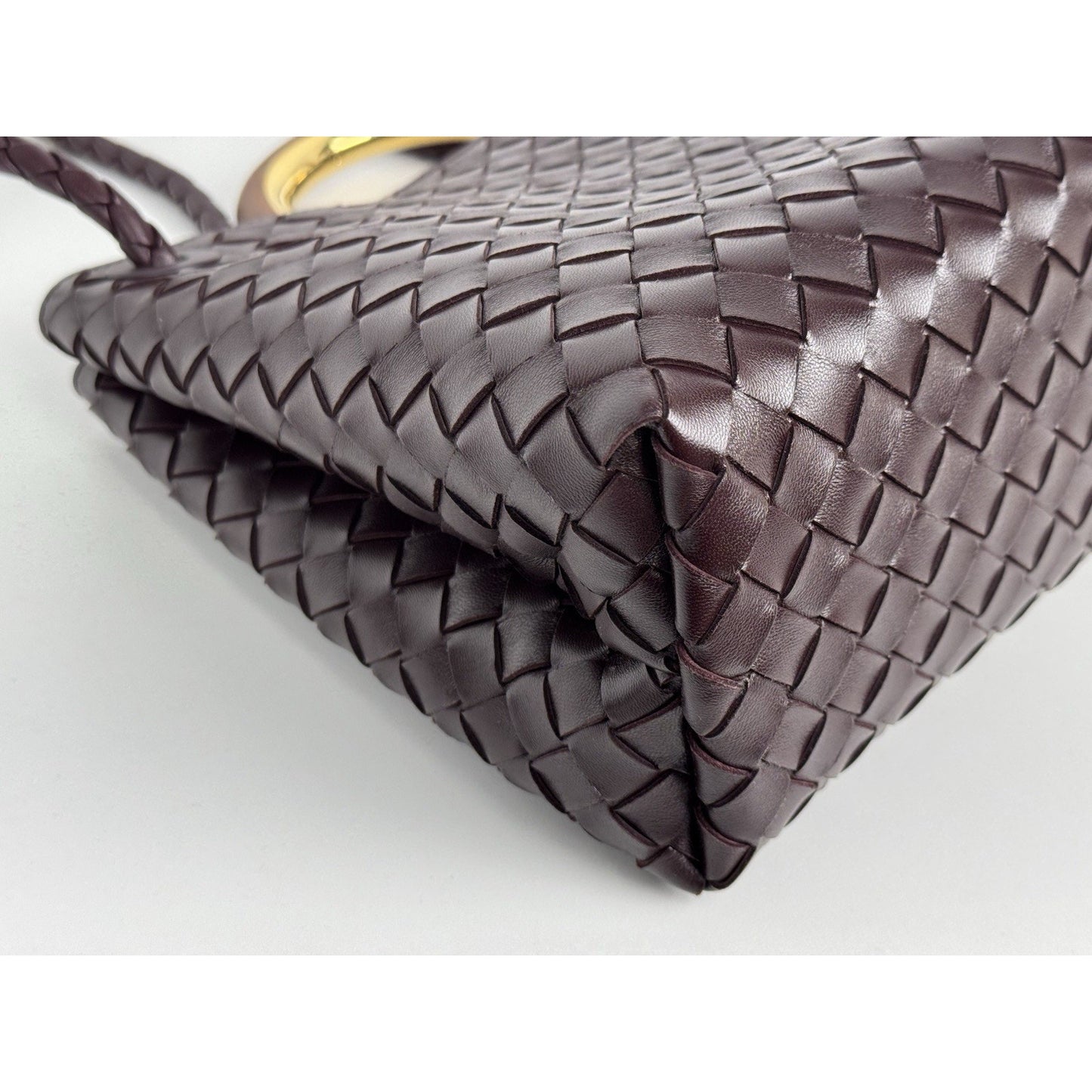 Bottega Veneta Intrecciato Leather Top Handle Bag – Burgundy Gold Hardware C-1