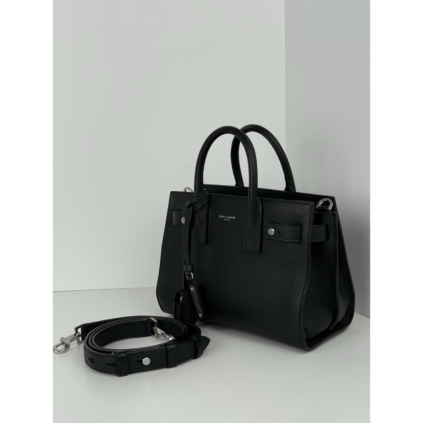 Saint Laurent Black Leather Sac De Jour Mini