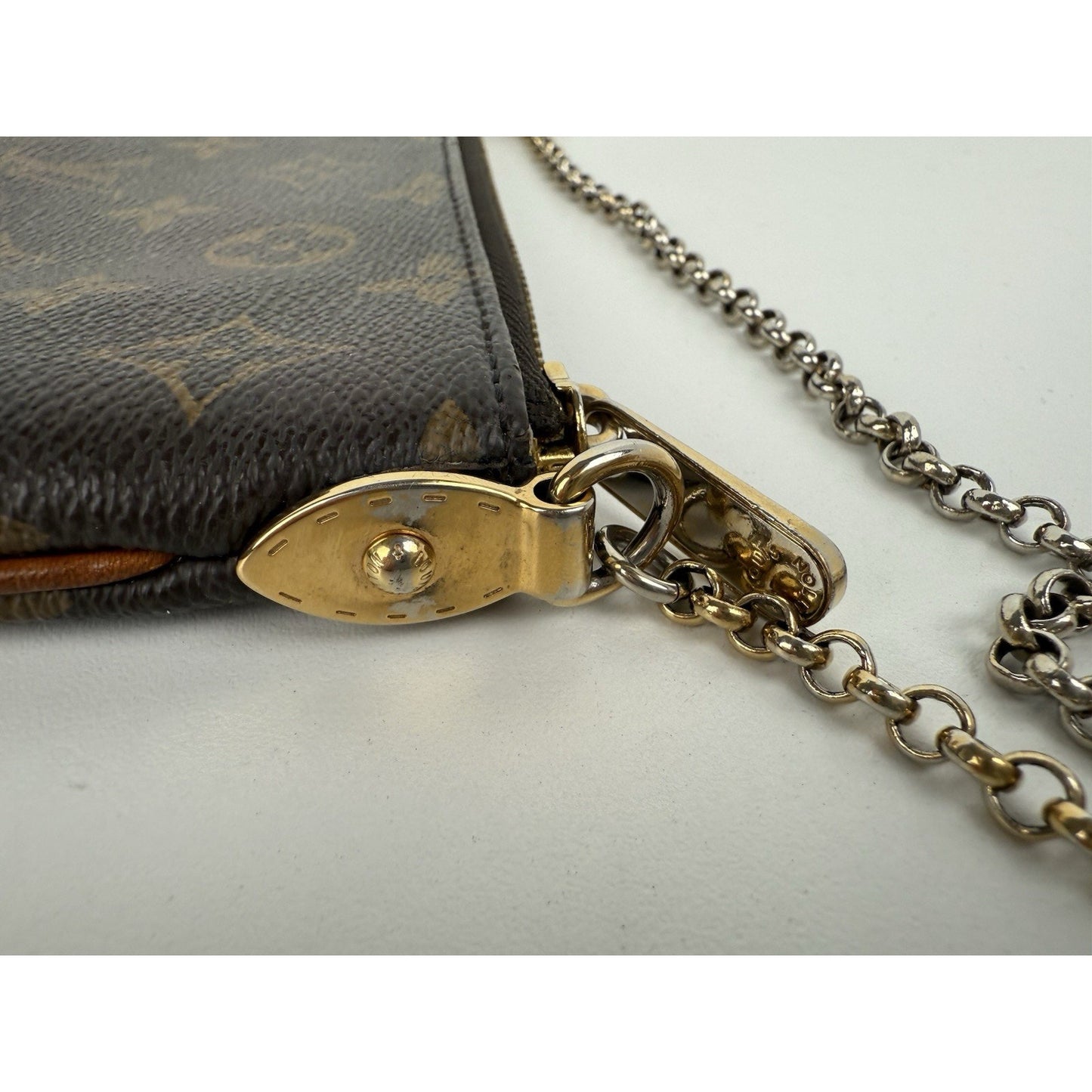 Louis Vuitton Pochette Milano Brown Coated Canvas Women's Shoulder Bag