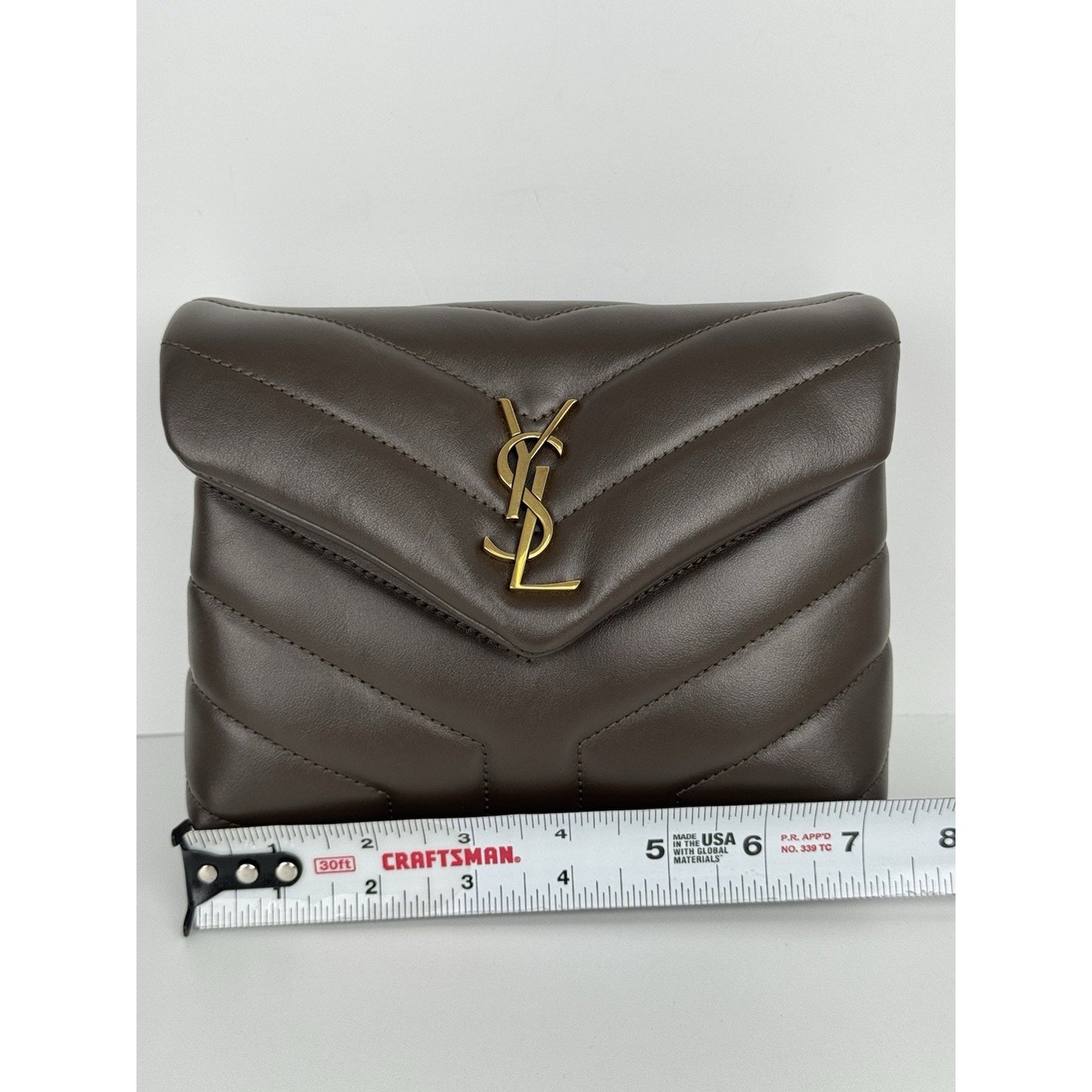 Saint Laurent Toy Loulou Y-Quilted Crossbody Bag Dark Green C-6