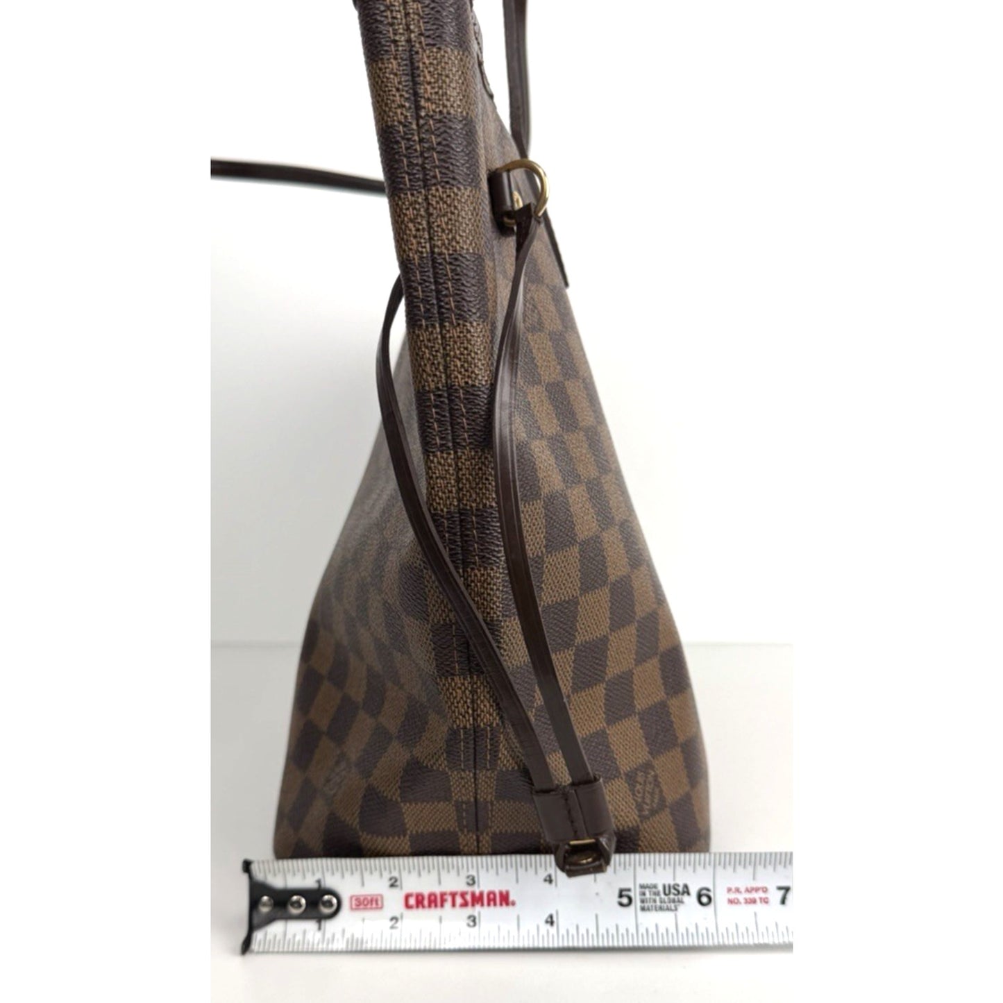 Louis Vuitton Neverfull MM Tote Bag in Damier Ebene Coated Canvas 2008 S