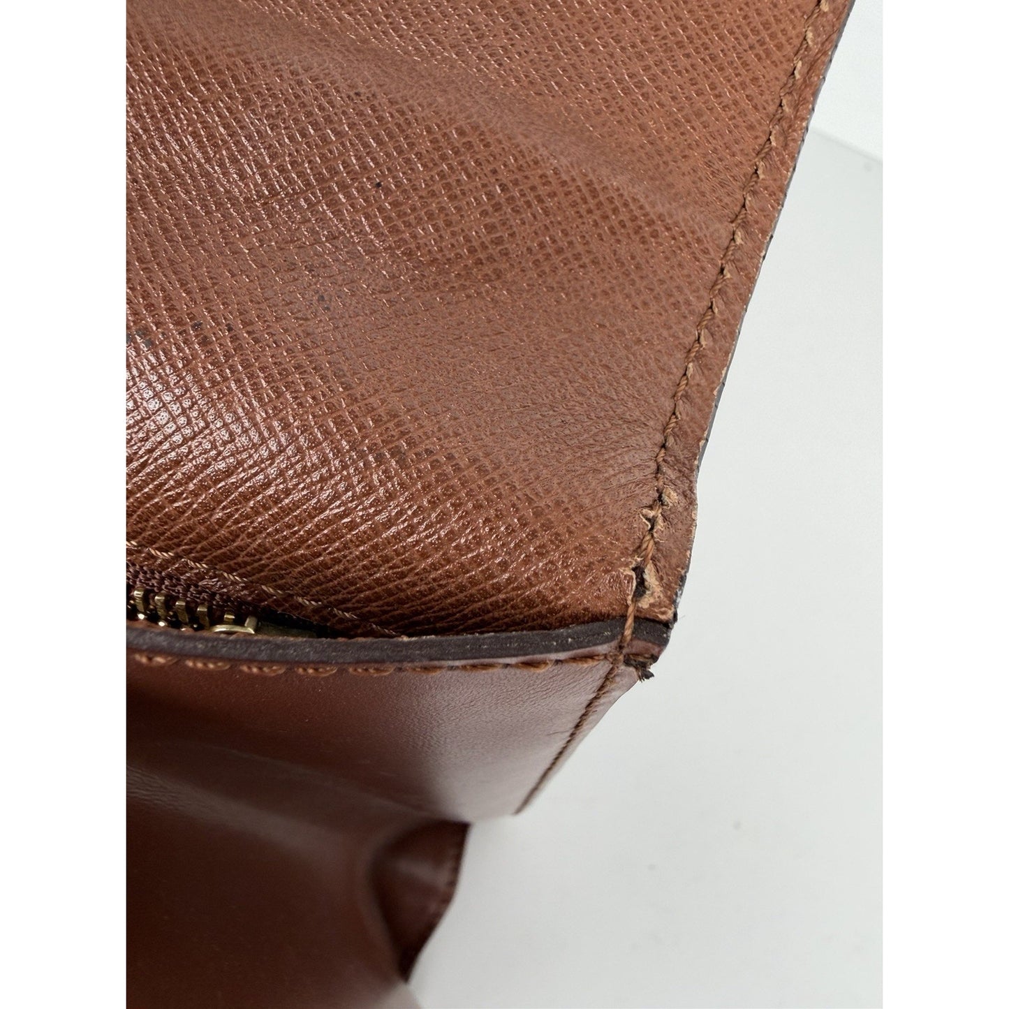 Louis Vuitton Monceau 28 Handbag Vintage Brown LV Monogram Coated Canvas 1994 S3
