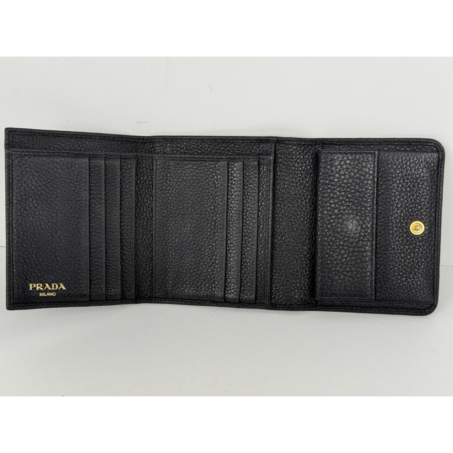Prada Small Grain Leather Trifold Wallet