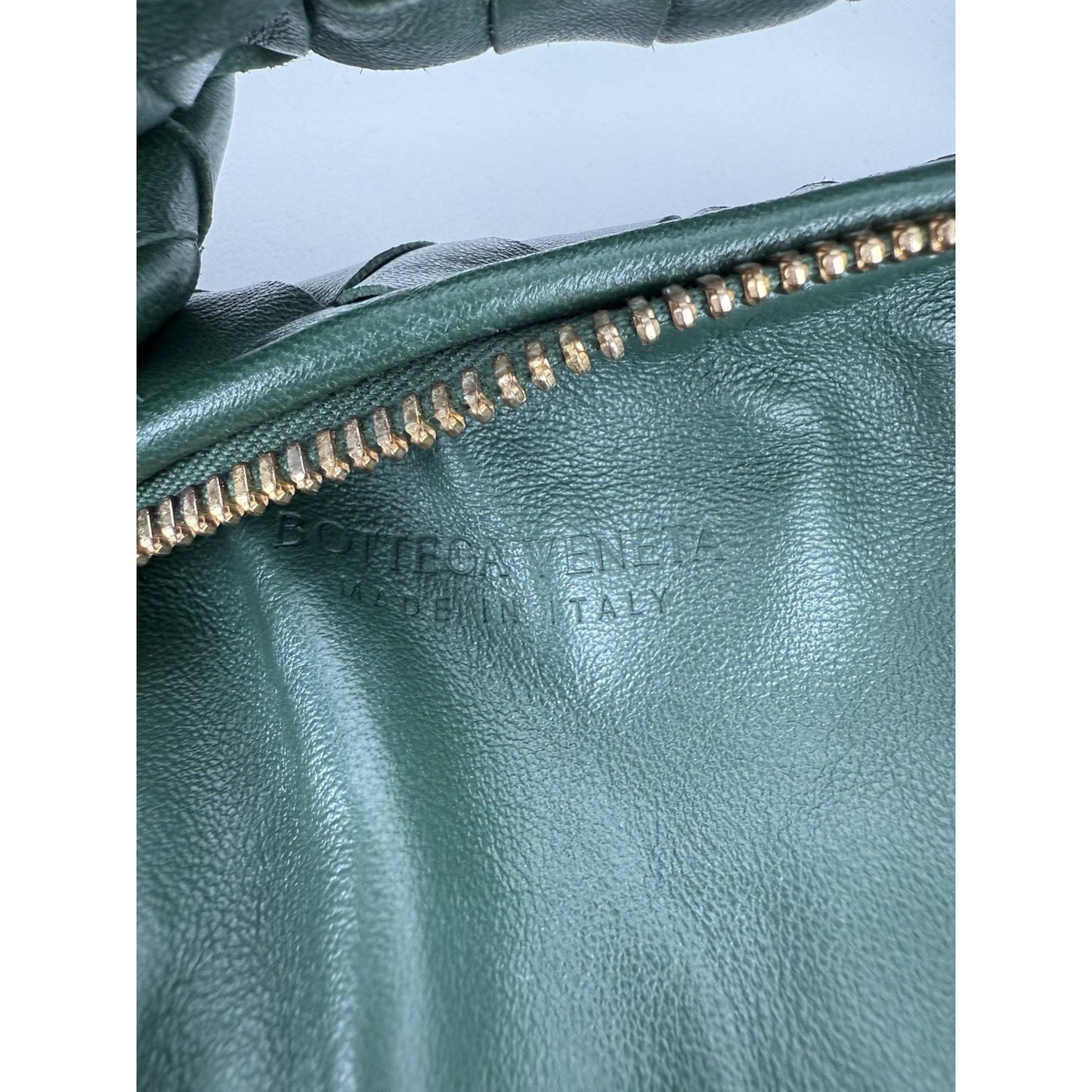 BOTTEGA VENETA Jodi Mini Hobo Green Intereciato Nappa Candy Top Handle Bag