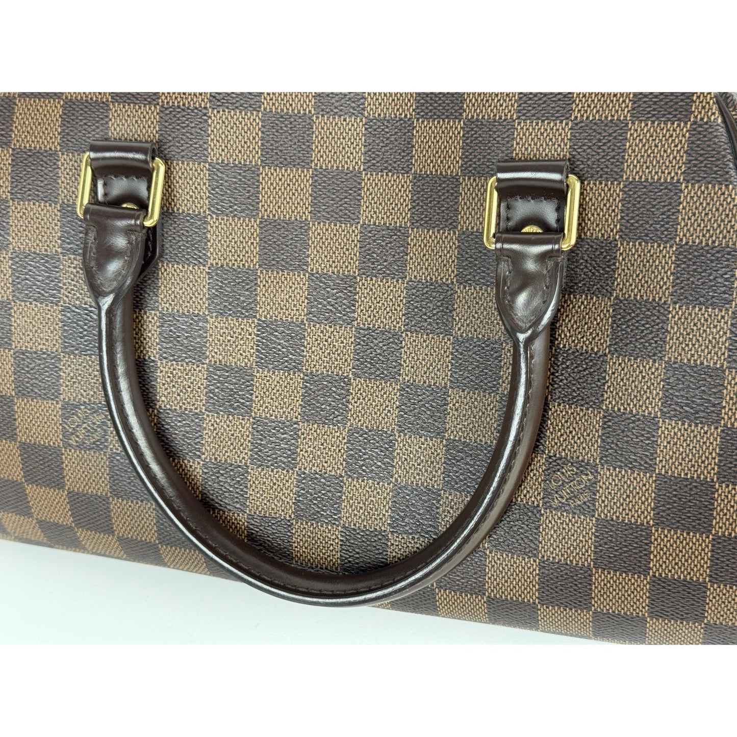 Louis Vuitton Ribera Handbag Damier Ebene Brown Canvas Women's Bag