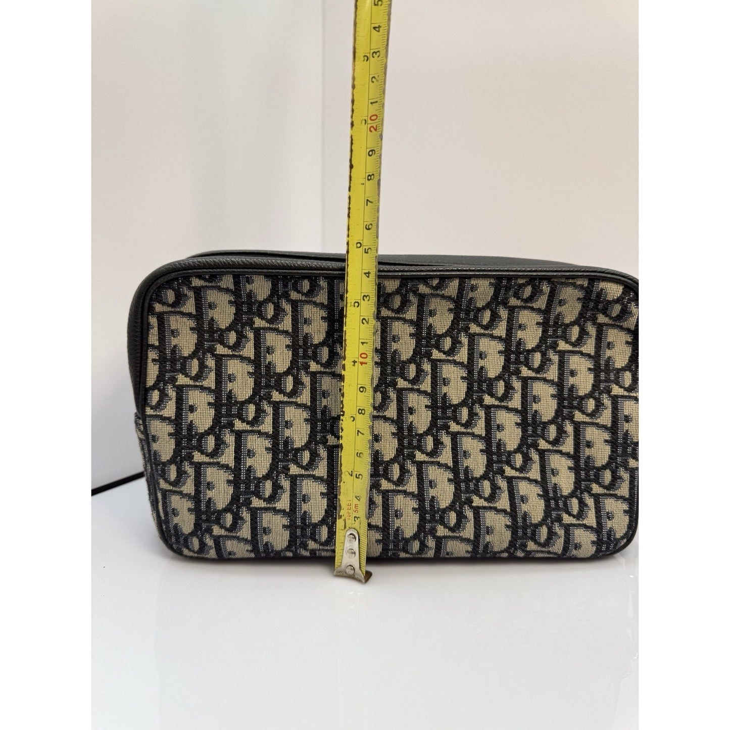 CHRISTIAN DIOR Oblique jacquard Wristlet Pouch Blue