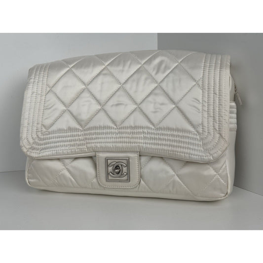 Chanel Ski Sport White Shoulder Bag with Silver Hardware B-9