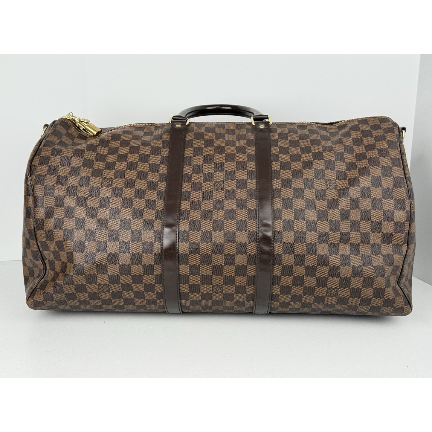 Louis Vuitton Keepall Boston Duffle 55 Damier Ebene Brown Canvas
