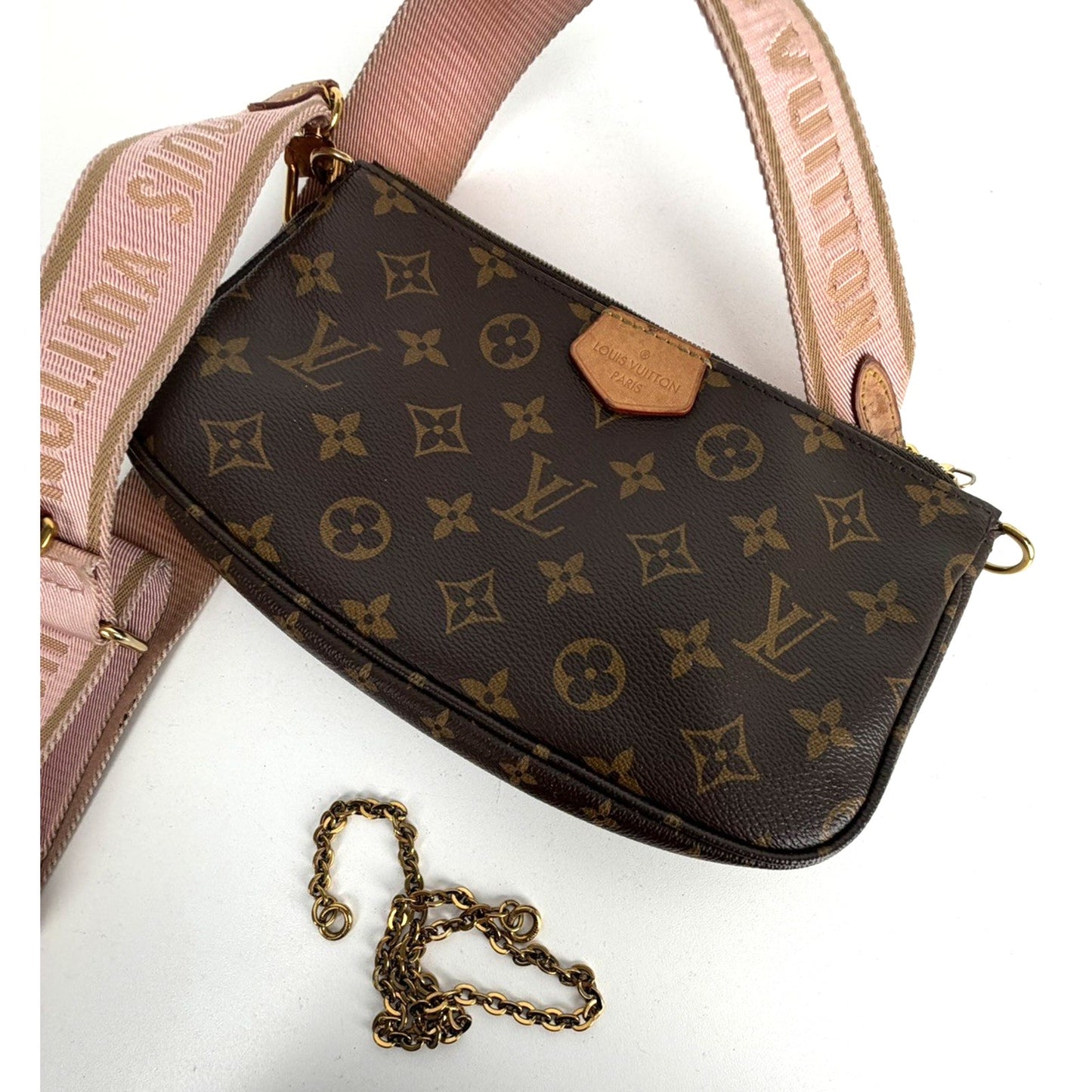 Louis Vuitton Multi Pochette Accessoires Bag in Brown Coated Canvas NFC S-08