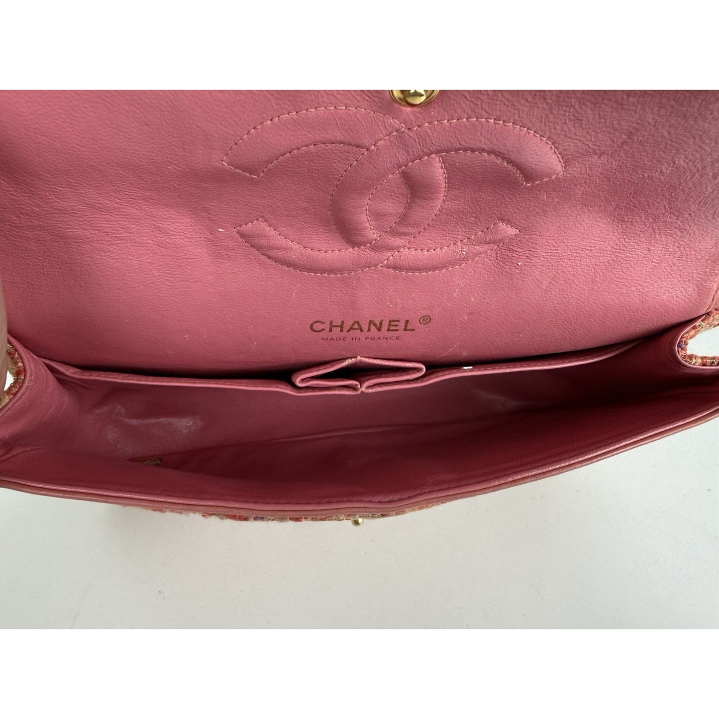 Chanel Classic Medium Multicolor Tweed Double Flap Shoulder Bag B-5