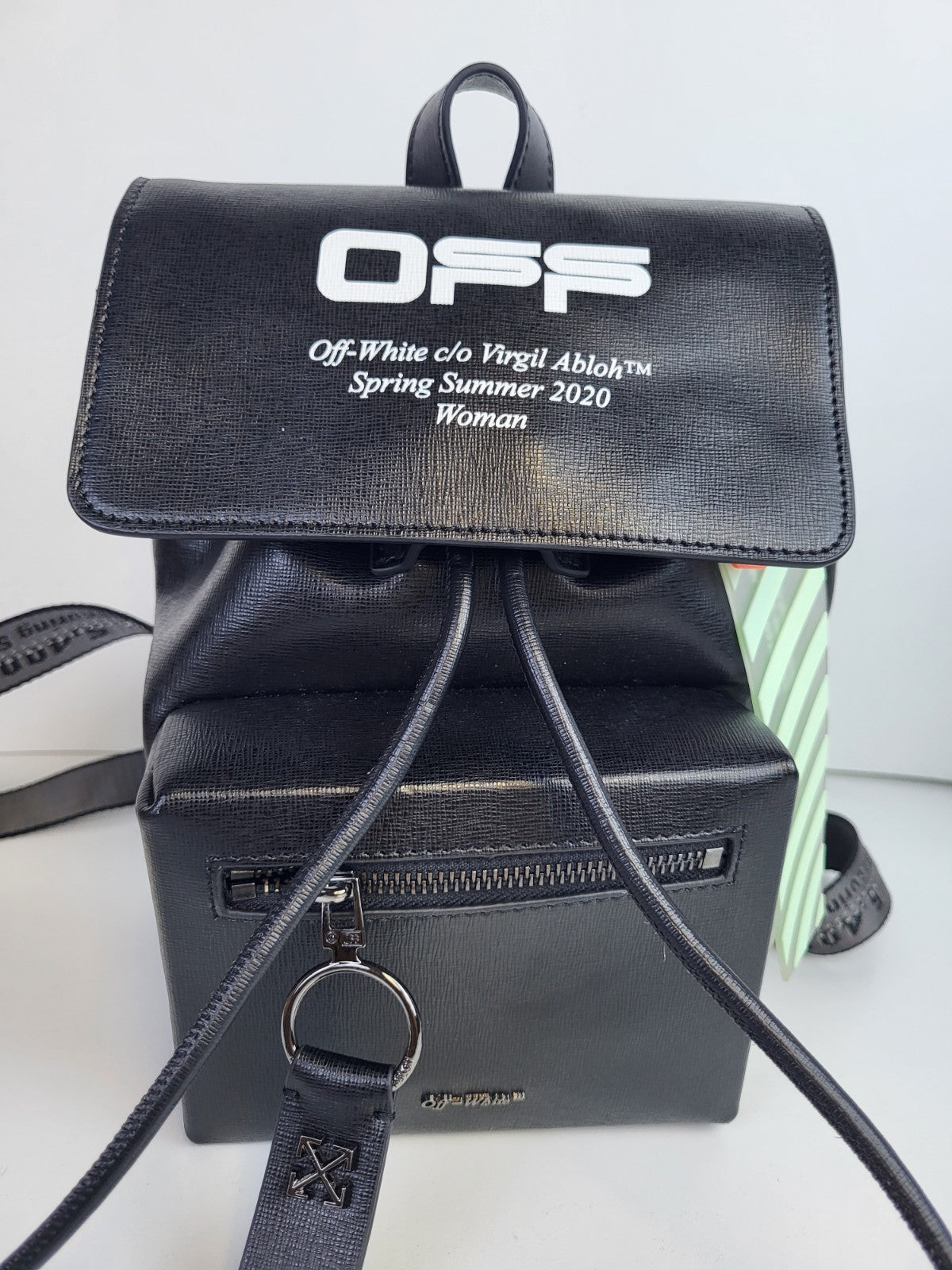 Off White Backpack Mini Black And White Leather Backpack