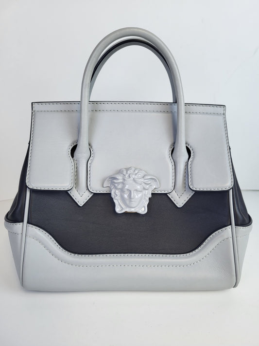 Versace Palazzo Empire Bag Leather Medium Bag Gray