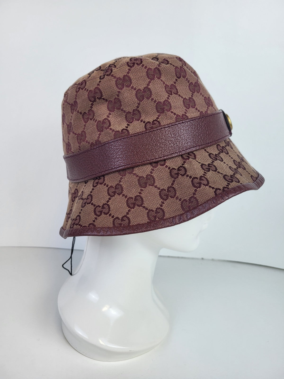 Gucci Burgundy Monogram Canvas Bucket Hat M