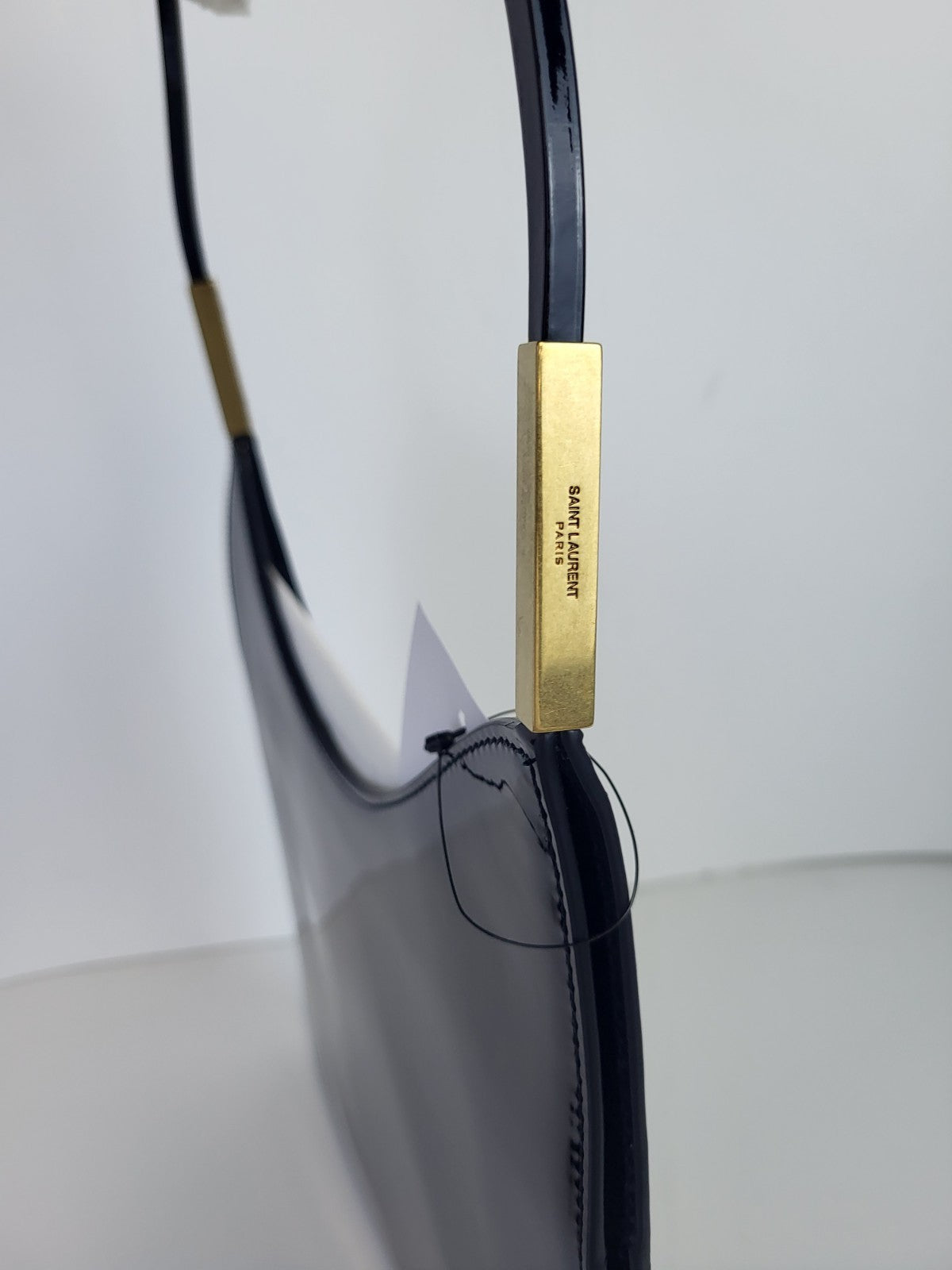 Saint Laurent Patent Calfskin Sadie Shoulder Bag Black