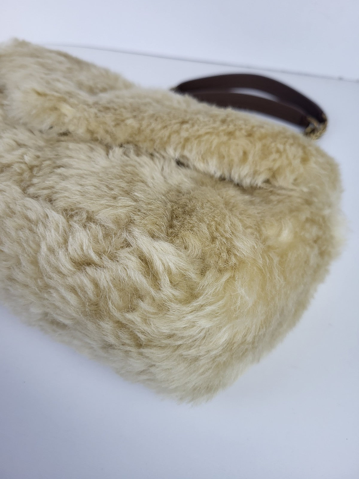 Saint Laurent Calypso Small Shearling Shoulde Bag