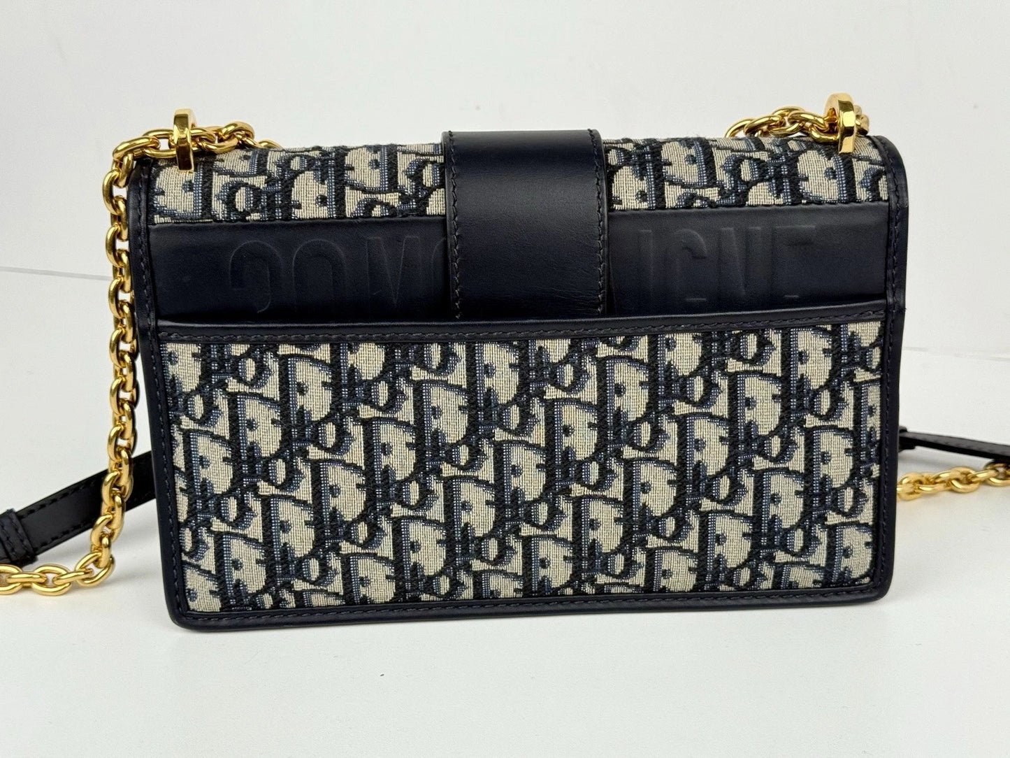 Christian Dior 30 Montaigne Chain Flap Bag Oblique Canvas East West