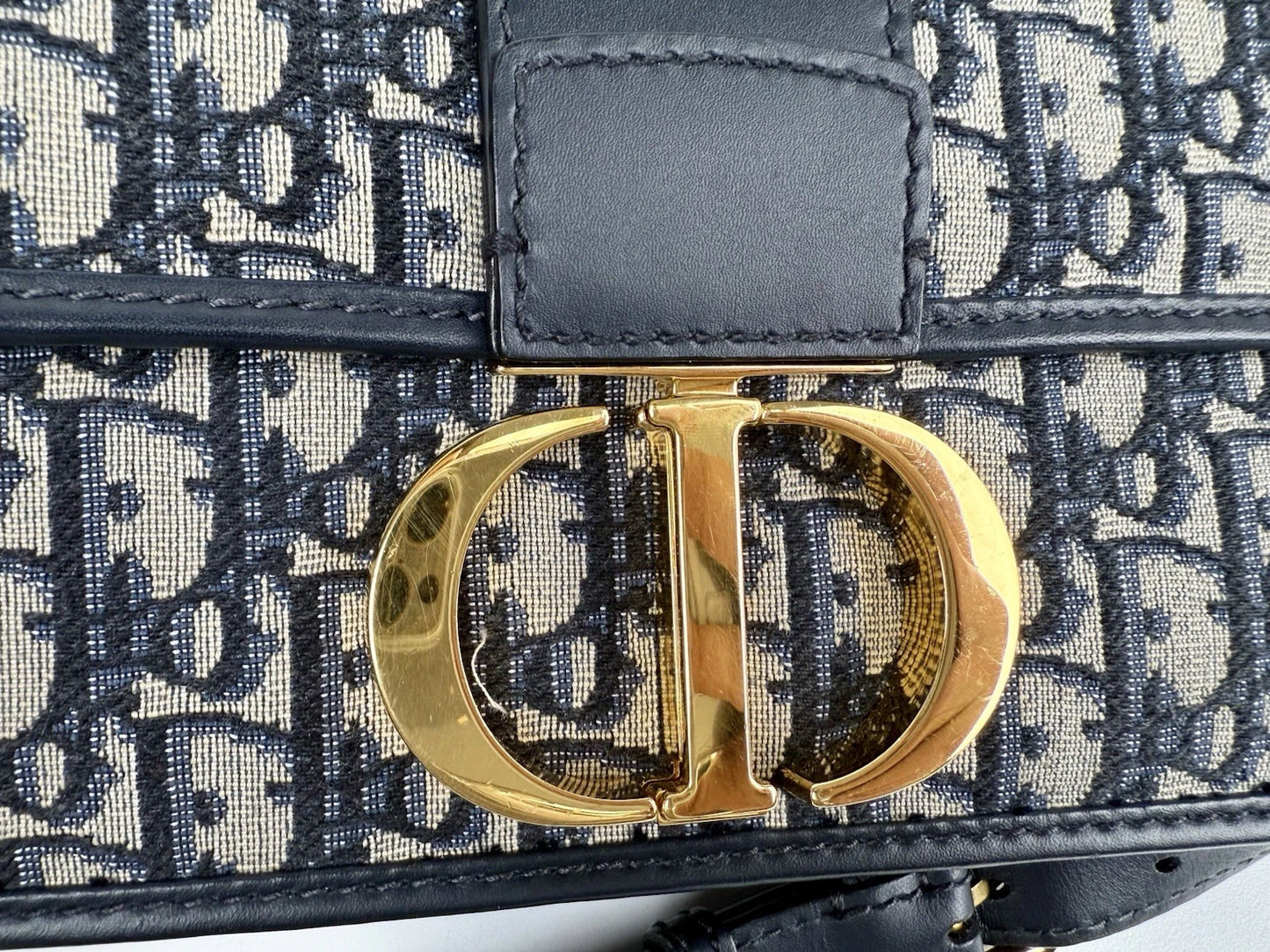 Christian Dior 30 Montaigne Chain Flap Bag Oblique Canvas East West