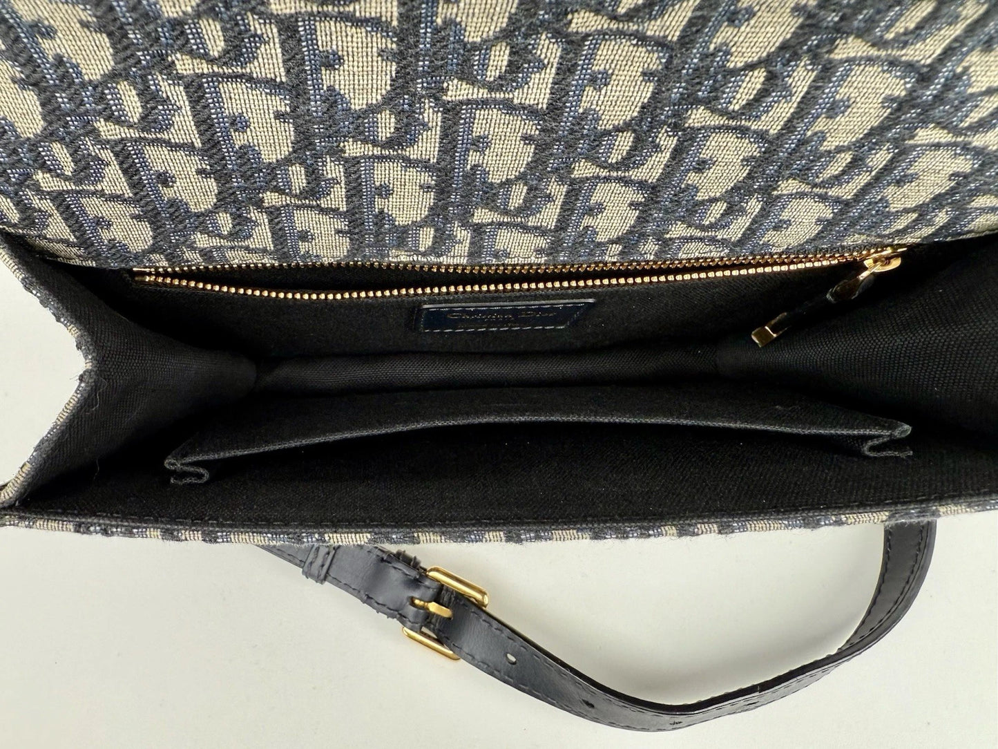 Christian Dior 30 Montaigne Chain Flap Bag Oblique Canvas East West