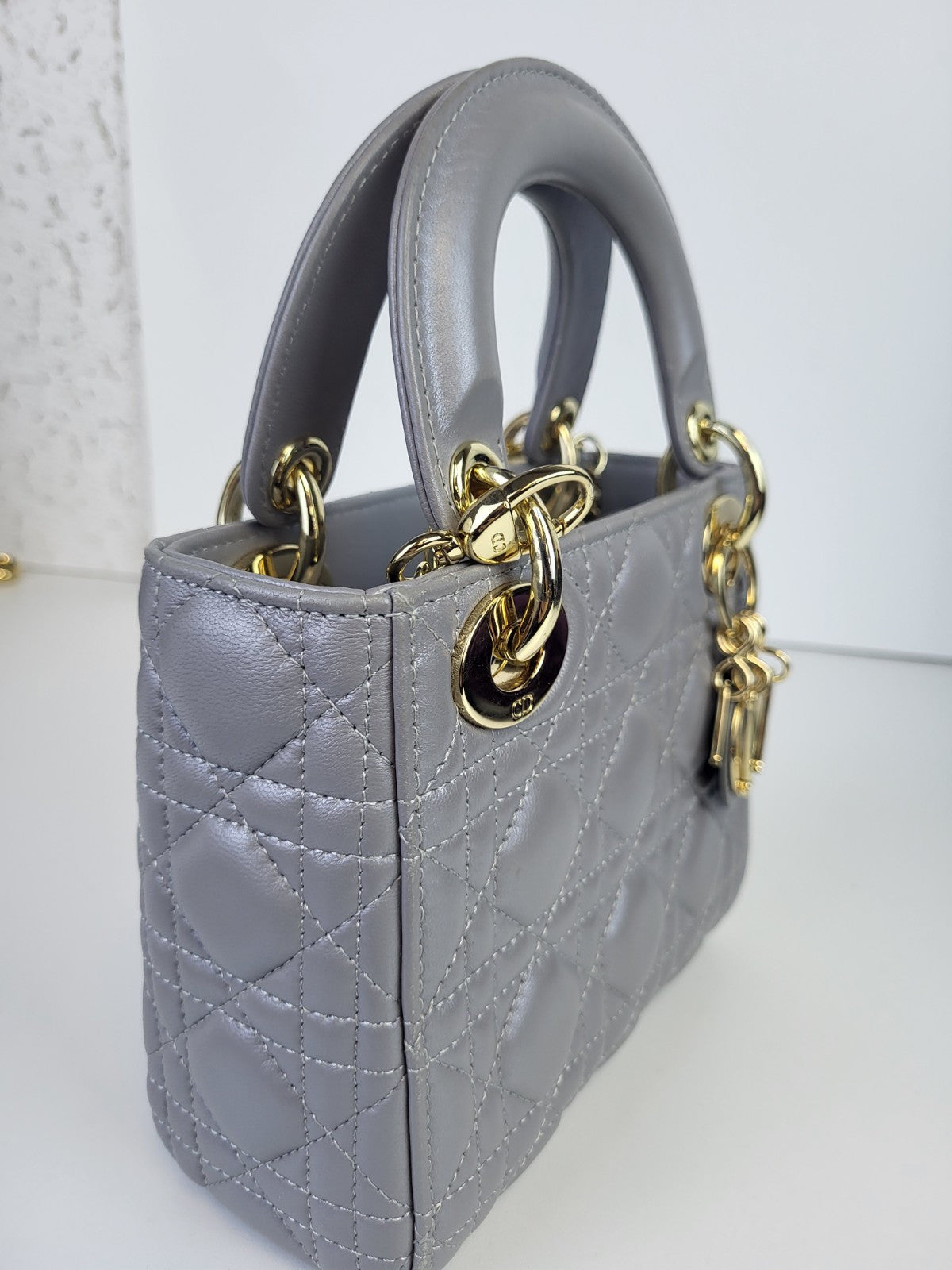 Christian Dior Lady Dior Chain Bag Cannage Quilt Lambskin Mini